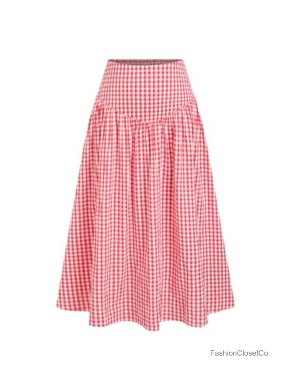 High Waist A-Line Gingham Maxi Skirt for Women Summer Plaid Long Skirt